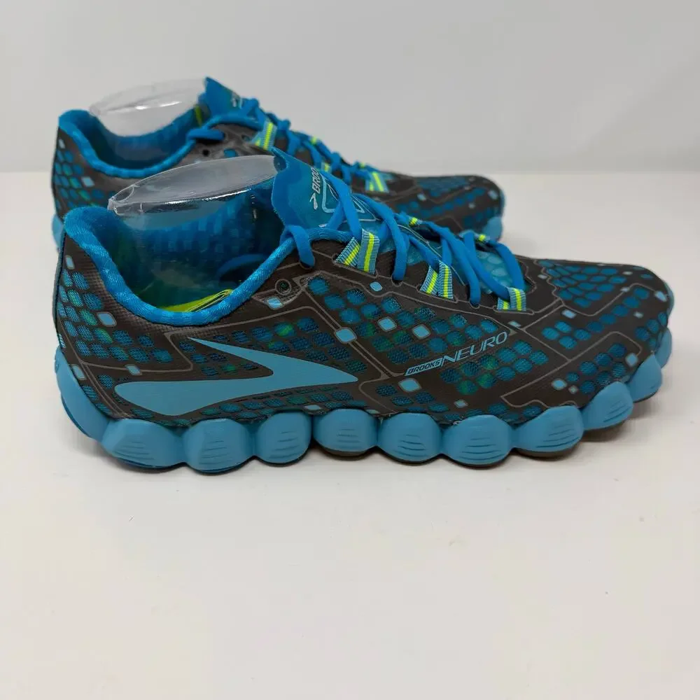 Brooks Neuro Running Shoes Women's 10.5 Blue Grey Flexible Trainers Workout EUC